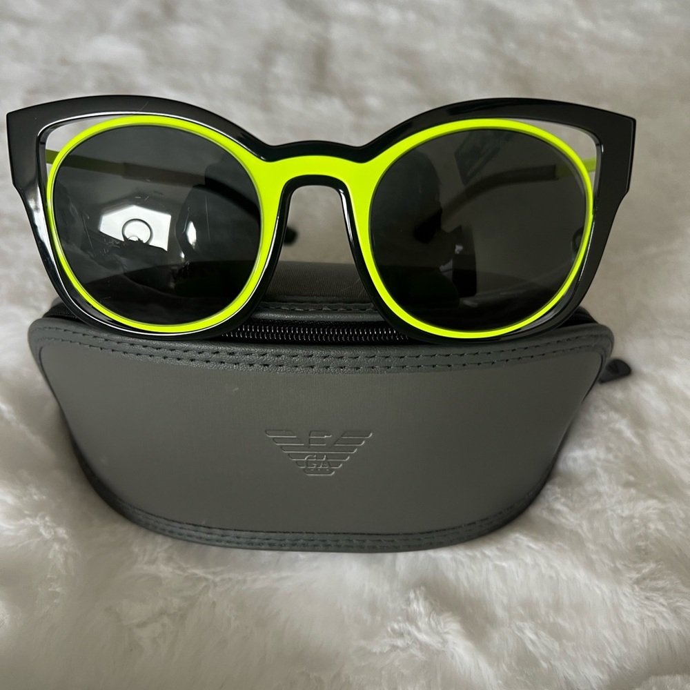 Emporio Armani Sunglasses with Black and Neon Yellow Frame